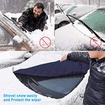 NIUDAU Car Windshield Snow Cover,Windshield Frost Protector Cover with Rearview Mirror Protective Cover Snow,Ice,UV,Frost Defense Suitable for Most Family Cars(157 * 126cm)