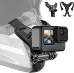 Helmet Mount for GoPro, Motorcycle Chin Strap Attachment with Extension J Hook Dirt Bike Holder Mounting Accessories for Go Pro Max Hero 12 11 10 9 8 7 Insta360 X3 GO3 DJI Action 3 4 Camera