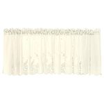 CALANDIS Embroidered Lace Window Voile Sheer Curtain Valance Tiers Creamy 130x41cm