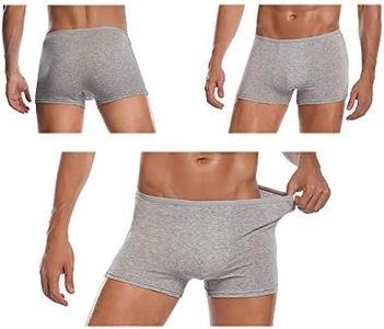 Mens Disposable 100% Cotton Underwear Travel Boxers Briefs Portable Shorts Gray 5PK (Grey, Large)