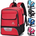 YITUYISI Youth Soccer Bag - Baseball Backpack Soccer Bags Volleyball & Football & Handball Sports Large Capacity Sports Equipment Bags Gift to School Gym Outdoor Camping(Red)