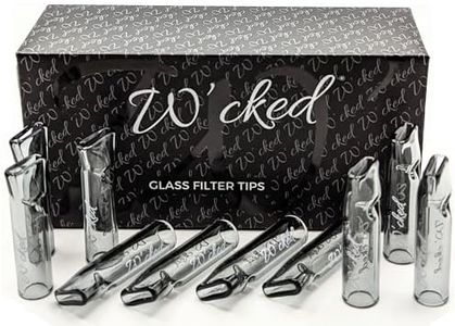 10PCS Reusable W'cked Glass Filter Tips for Pre Rolled Rolling Paper Cones, Slim Cigarettes, Glass Rolling Tip Mouthpieces (Black)