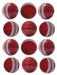 TIMA i-10 Cricket Ball for Practice, Training, Matches for All Age Group (Knocking Ball, Hard Shot Ball, i-10 Soft Ball) (Pack of 12)