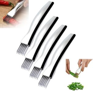 Shred Silk The Knife, 2026 Stainless Steel Finger Guard Green Onion Cutter Shred Silk Knife Set, Kitchen Safe Steel Slicing Tool for Hands Kitchen Vegetable Cutter for Chopping, Cutting (4pcs)