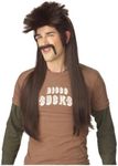 California Costumes Mississippi Mudflap Wig & Moustache (Dark Brown) Accessory
