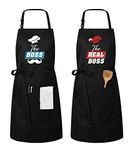 Funny Kitchen Grill BBQ Couple Aprons For Men Women Ideal Gift For Mothers Day, Fathers Day, Christmas, Birthday, Anniversary