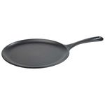 Victoria Tawa for Pizza, Crepe Pan Tortillas, Dosa Cast Iron Enamelled, Induction 26,6cm, Flat Skillet Griddle for Fire, Barbecue, Oven, Ceramic Hob, Gas, PTFE-Free Non-Toxic