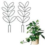 2Pack Indoor Plant Trellis Metal Wire Garden Trellis ，Small Climbing Leaf Shape Trellis for Garden Potted Plant Houseplant