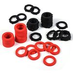 50pcs Garden Hose Washer, Rubber Seals Ring Water Hose Gasket for Hose Washers and Water Faucet Fittings (Black, Red)