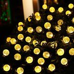 Berocia Solar String Lights Outdoor Waterproof Decorative Warm White Camping Rope Lights Weatherproof for Outside Patio Garden Yard Bedroom 20ft 30 LED 8 Modes