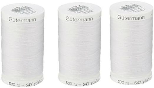 Sew-All, All PurposeThread 547 Yards-Black GUTERMANN Thread 3 pack (White)