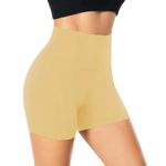 CTHH High Waisted Biker Shorts for Women-5" Tummy Control Athletic Workout Running Yoga Summer Shorts Nude S/M