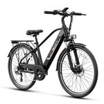 Jasion Roamer Electric Bike for Adults,1100W Peak Motor,28 mph Max Speed,528WH Removable Battery Ebike,26'' Commuter E ebike UL Certified, Front Suspension and 7-Speed Bicycle,Black