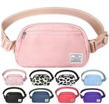 DMLuna Small Crossbody Bags for Women Trendy, Lightweight Fanny Pack for Women & Men, Mini Belt Bag, Waist Bag with Adjustable Strap for Running Workout Traveling, Rose Gold