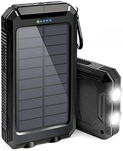 Suscell Solar Charger,Suscell 20000Mah Solar Power Bank For Camping Outdoor,With 2 Led Flashlight And 2 Usb Output Ports,Portable Solar Battery Charger For Cell Phone (Iphone Ipad Android)