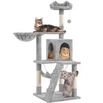 Yaheetech Cat Tree Tower Kitten Condo Scratching Post with Hammock Basket 54in