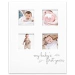 Baby Memory Book First 5 Years Journal - Modern Baby Milestone Book Hardcover 66 Pages, Baby’s First Year Book, Baby Book for Boys, Girls, Baby Photo Albums, Baby Scrapbook Album (Alpine White)