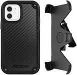 Pelican Shield Case for iPhone 12 Mini - Kevlar Series Rugged Protection, Wireless Charging Compatible, 3X Military Grade Drop Protection, Shockproof - Includes Belt Clip Holster/Stand - Black