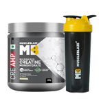 MuscleBlaze Creatine Monohydrate CreAMP™ with CreAbsorb™, Trustified Certified (400 g, Unflavoured, 129 Servings) with Shaker, 650ml (Combo Pack)