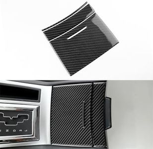 FXETRNL Real Carbon Fiber Water Cup Cover Sticker Under Armrest Box Covers - for Chrysler 300 300C 2005 2006 2007 Carbon Fiber Accessories, Durable Anti-Scratch Protective Accessories (Black)