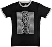 Joy Division Ringer T Shirt Unknown Pleasures Logo Official Unisex Black L