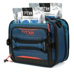 Arctic Zone Titan Deep Freeze Fridge Cold Expandable Insulated Horizontal Lunch Pack with 2X 250g High Performance Ice Walls, Blue