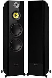 Fluance Signature HiFi 3-Way Floorstanding Tower Speakers with Dual 8" Woofers for 2-Channel Stereo Listening or Home Theater System - Black Ash/Pair (HFF)