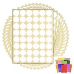 720 x White Sticky Dots - 25mm 1 Inch - Round Colour Coding Dot Stickers - 15 Sheets