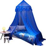 Bed Canopy for Girls,Dreamy Blue Canopy Net - Soft Smooth Playing Tent Canopy Kids Room Decoration, Children Reading Canopies Net Bedding