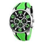 SKMEI 9128 Top Luxury Brand Quartz Watches Men Fashion Casual Wristwatches Waterproof Sport Watch Relogio Masculino (Green)
