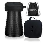 SCOPIFY Collapsible Telescopic Folding Stool with Cushion & Carry Bag, Heavy-Duty Portable Stool for Adults, Adjustable Lightweight Camping Travel Stool, 200KG Capacity