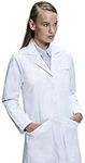 Dr. James Professional Women's Lab Coat, Multiple Pockets, Classic Fit, White, 37 Inch Length (UK 12)