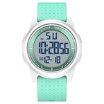 GOLDEN HOUR Ultra-Thin Minimalist Sports Waterproof Digital Watches Men with Wide-Angle Display Rubber Strap Wrist Watch for Men Women, resin/bright/green, sports