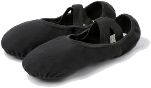 MSMAX Dance Flats Performa Stretch Black Ballet Slipper for Girls 13.5 M US Little Kid