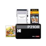 KODAK Mini 2 Retro, Portable Photo Printer + 68 Sheets Bundle, Black