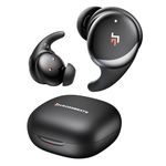 CrossBeats Hertz ANC TWS Ear Buds, Wireless in‑Ear Earphones, Sleep Buds v5.4 Bluetooth 10 mm Drivers Up to 60H Playtime, with AI Noise Cancellation,40 ms Low Latency, & AI ENC Earbuds Buds (Black)