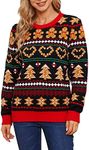 VENTELAN Women's Christmas Sweater Funny Christmas Tree Ugly Pullover Snowflake Long Sleeve Sweater Shirt,S