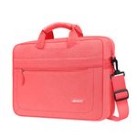 MOSISO Laptop Shoulder Messenger Bag Compatible with MacBook Pro 16 inch 2023-2019 M2 A2780 M1 A2485 Pro/Max A2141/Pro 15 A1398,15-15.6 inch Notebook with Adjustable Depth at Bottom, Living Coral