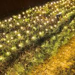 Christmas Lights Outdoor, Locinoe 200LED 3X2m Net Lights Christmas Decorations 8 Modes Waterproof Plug in for Bush Fence Wall Garden Xmas Indoors Outdoors (Warm White)