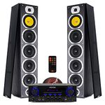 Fenton SHFT57 HiFi Tower Speakers and Stereo Amplifier Bluetooth MP3 Home Music System