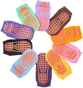 10 Pairs Non Slip Socks for Kids,Women,Men,Elderly, Slipper socks with grips for Hospital Yoga Pilates Indoor Sports (L(9T-Adult), Multicolor, numeric_0)