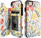 HAOPINSH for iPhone SE(2022)/(2020) iPhone 7/8 Wallet Case with Card Holder, Floral Flower Flip Folio PU Leather Kickstand Card Slots,Double Magnetic Clasp Shockproof Case 4.7"