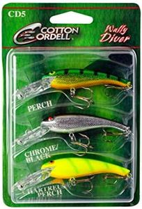 Cotton Cordell Wally Diver Walleye Crankbait Fishing Lure, Accessories for Freshwater Fishing, 2 1/2", 1/4 oz, Triple Threat 3-Pack