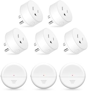 NineLeaf Wireless Motion Sensor Outlet, 15A/1500W, Adjustable Sensing Mode, 260FT Wireless Light Switch Transmitter, No Wiring, Long Time Delay, for Lights, Bathroom Fan, Garage(3Sensor 5Plugs)