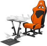 SimFab Modular Flight Simulator Pit For General, Civil and Commercial Aviation, MSFS Edition, Compatible With Logitech, Honeycomb, Turtle Beach, CH Products (Orange)