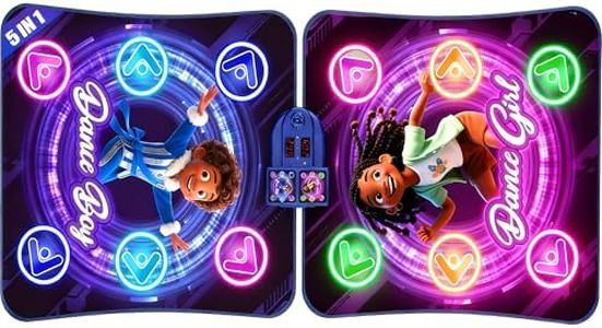 Dance Mats for Girls 4-8, Electronic Dance Mats, Dance Mat Toys, Kids Dance Mat, Girls Dance Mat, Dancing Mat, 2-Player LED Light Music Dance Toy with 5 Modes, Develops Hand-Eye Coordination