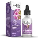 TruSkin Longevity Rejuvenating Face Serum – Bakuchiol Serum with Lingonberry Stem Cells & Snow Algae – Skin Care Made to Help Transition from Anti Aging to Healthy Aging – 1 fl oz