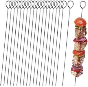 20pcs Kebab Skewers, 30cm Metal Barbeque Skewers Stainless Steel Reusable BBQ Grilling Kabob Skewer for Oven Grill Kabob Rotisserie Meat Vegetables