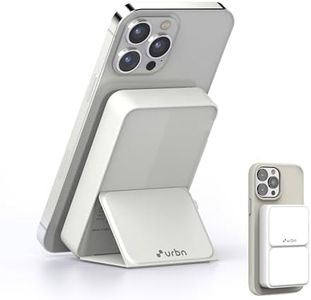 URBN 10000 mAh Magsafe Power Bank with Stand | 15W/20W Fast Wireless/Wired Charging |Strong Magnetic Hold | Type C Input/Output | Pass Through Charging | MagTag Ring Included (White)