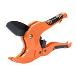 AIRAJ- PVC Pipe Cutter | Cuts up to 1-5/8" (1.6'') | Ratcheting PVC Cutter Tool | PEX Pipe Cutter | V Shaped SK5 Steel Blade | For cutting PVCCPVCPPPEXPE Plastic Pipes